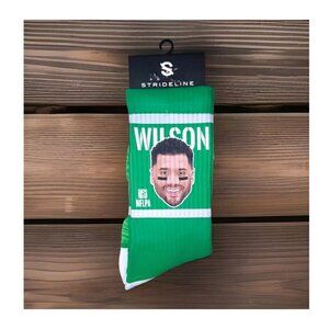 STRIDELINE Men's Crew SOCKS Seattle Seahawks Russell Wilson Football NFL #3 GIFT